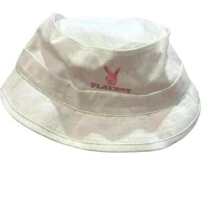 Playboy, white and pink bucket hat